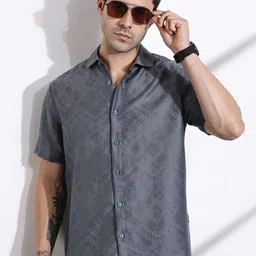 Thomas Scott Men Smart Slim Fit Cutaway Collar Geometric Printed Casual Shirt-image-32
