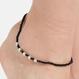 Anouk Set Of 2 Silver-Plated Artificial Stones Studded And Beaded Anklet image 4
