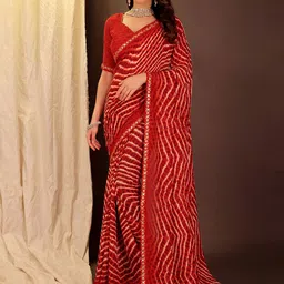 Moda Rapido Leheriya Sequinned Pure Georgette Leheriya Saree-22