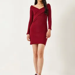 BIANCO LUCCI V-Neck Sheath Mini Dress-image-34