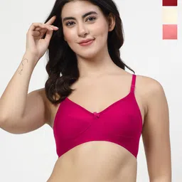 LILY Women Pack Of 4 Soid Bra Full Coverage-picture-13
