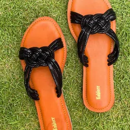 Koblerr Women Open Toe Knotted Flats-picture-18