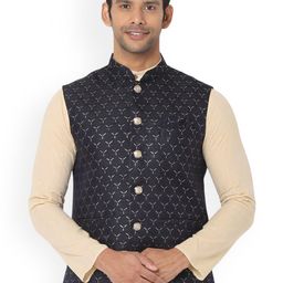 SALWAR STUDIO Woven Design Jacquard Nehru Jackets-35