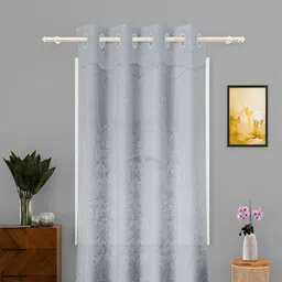 Kuber Industries Grey Self Design Cotton Long Door Curtain-image-44