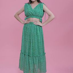 French Theory Printed Flared Maxi Skirts-image-51