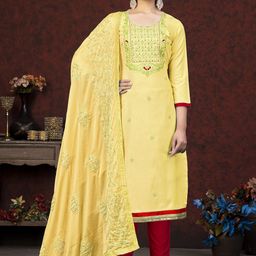 HERE&NOW Embellished Unstitched Dress Material-picture-17