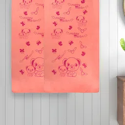 Myntra Elegant Homes Peach-Coloured 2 Printed Cotton 300 GSM Bath Towel-image-56