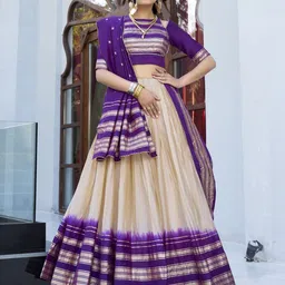 LOOKNBOOK ART Silk Ready To Wear Lehenga With Unstitched Blouse & Dupatta-picture-42