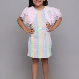 Be Kids Girls Flutter Sleeve Chiffon Fit & Flare Dress-picture-9