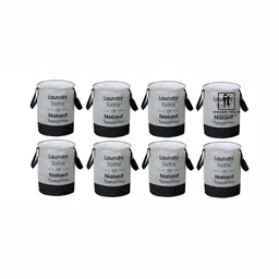 Fashion Throw 8 Pcs Grey & Black Printed Foldable Laundry Bags-3