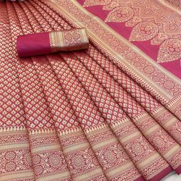 KALINI Woven Design Zari Silk Blend Banarasi Saree-picture-11