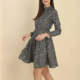 HERE&NOW Women Polyester Fit & Flare Dresses-picture-47