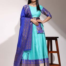DIVASTRI Semi-Stitched Lehenga & Unstitched Blouse With Dupatta-8