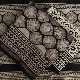 iTokri Bagru Printed Chanderi Silk Unstitched Dress Material-image-23