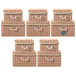 Kuber Industries Brown Set of 6 Reusable Drawer Organiser Organisers-16