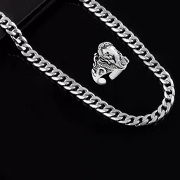 Saizen Men Stainless Steel Oxidised Jewellery Set-image-1