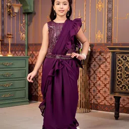Aarika Girls Embellished Ready to Wear Lehenga & Blouse With Dupatta-39