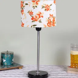 Devansh White Printed Cylinder Wooden Contemporary Table Lamp-picture-25