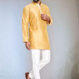 Moda Rapido Mandarin Collar Art Silk Straight Kurta With Pyjamas-picture-49