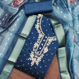 Blissta Floral Embellished Unstitched Dress Material-image-71