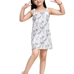 Funny Bones Clothings Animal Print Linen A-Line Dress-image-84