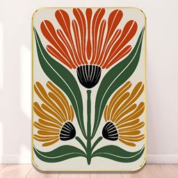 Livin'luxe Yellow & Red Modern Floral Wall Art-picture-6