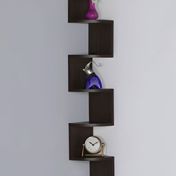 Xtenshion Crafts Black Zig-Zag Wooden Shelf-56