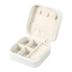 Carlton London White Synthetic Leather Jewellery Organisers-47