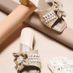 Try Me Women Western Embellished Block Heel Sandals-56