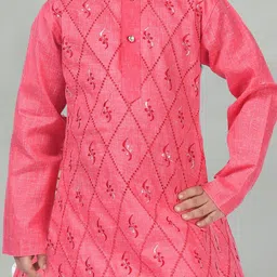 NFC CREATION Boys Floral Embroidered Regular Thread Work Kurta with Patiala image 2