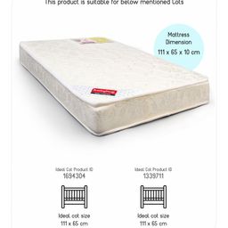 Babyhug High Density Soft Foam Baby Mattress Self Design - Off White image 4