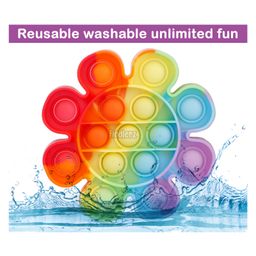 Fiddlerz Flower Shaped Stress Relieving Silicone Pop It Fidget Toy - Multicolor image 4