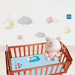 MeeMee Infant Blue 2 Pieces Quilted Cotton Breathable Mattress Protector-image-8
