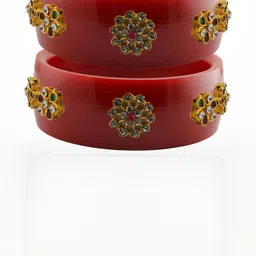 Vidhya Kangan Multi-Coloured Brass Bangles-image-78