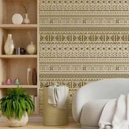 KAYRA DECOR White & B lack Mudcloth Revival Stencil Wall Sticker-41