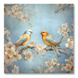 Aura Blue & Cream-Coloured Birds Printed Canvas Wall Painting-image-67
