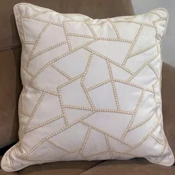 Bells & Whistles Off White Embroidered Square Cushion Covers-47