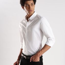 Calvin Klein Jeans Men Slim Fit Solid Spread Collar Formal Shirt-image-43