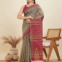 SHANVIKA Floral Printed Pure Cotton Saree-image-82