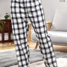 Kryptic Pack Of 2 Checked Pure Cotton Mid-Rise Lounge Pants-picture-18