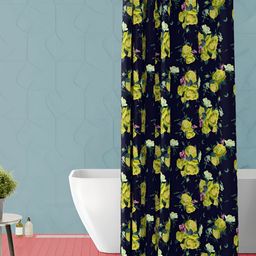 ArtzFolio Black & Yellow Printed Waterproof Shower Curtain-image-93