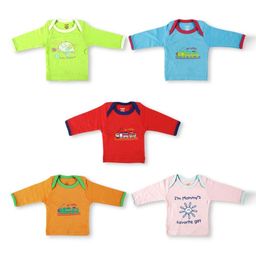 Born Babies Kids Pack Of 5 Graphic Printed Cotton T-shirts-image-64