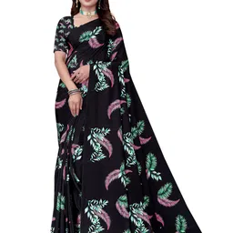Pemal Designer Floral Printed Pure Crepe Saree-picture-5