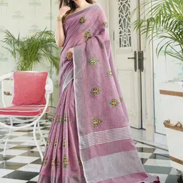 Astita Floral Embroidered Zari Saree-image-100