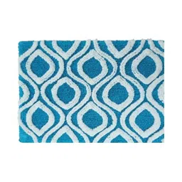 Aura Blue & White Printed 1800 GSM Bath Rugs-image-47