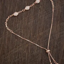 Kushal's Fashion Jewellery Cubic Zirconia Rose Gold-Plated Wraparound Bracelet-1