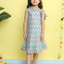Here&Now X Kinder Kids Girls Floral Printed A-Line Knee Length Dress-picture-48
