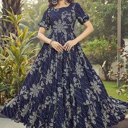 Chandbaali Printed Fit & Flare Gown Ethnic Dresses-image-23