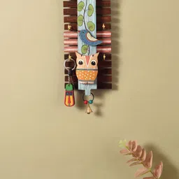 AAKRITI ART CREATIONS Brown & Blue Birds Of Natured Key Hanger-image-36