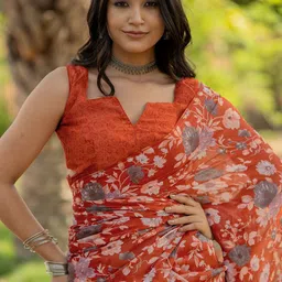 KALINI Floral Poly Chiffon Saree-picture-22